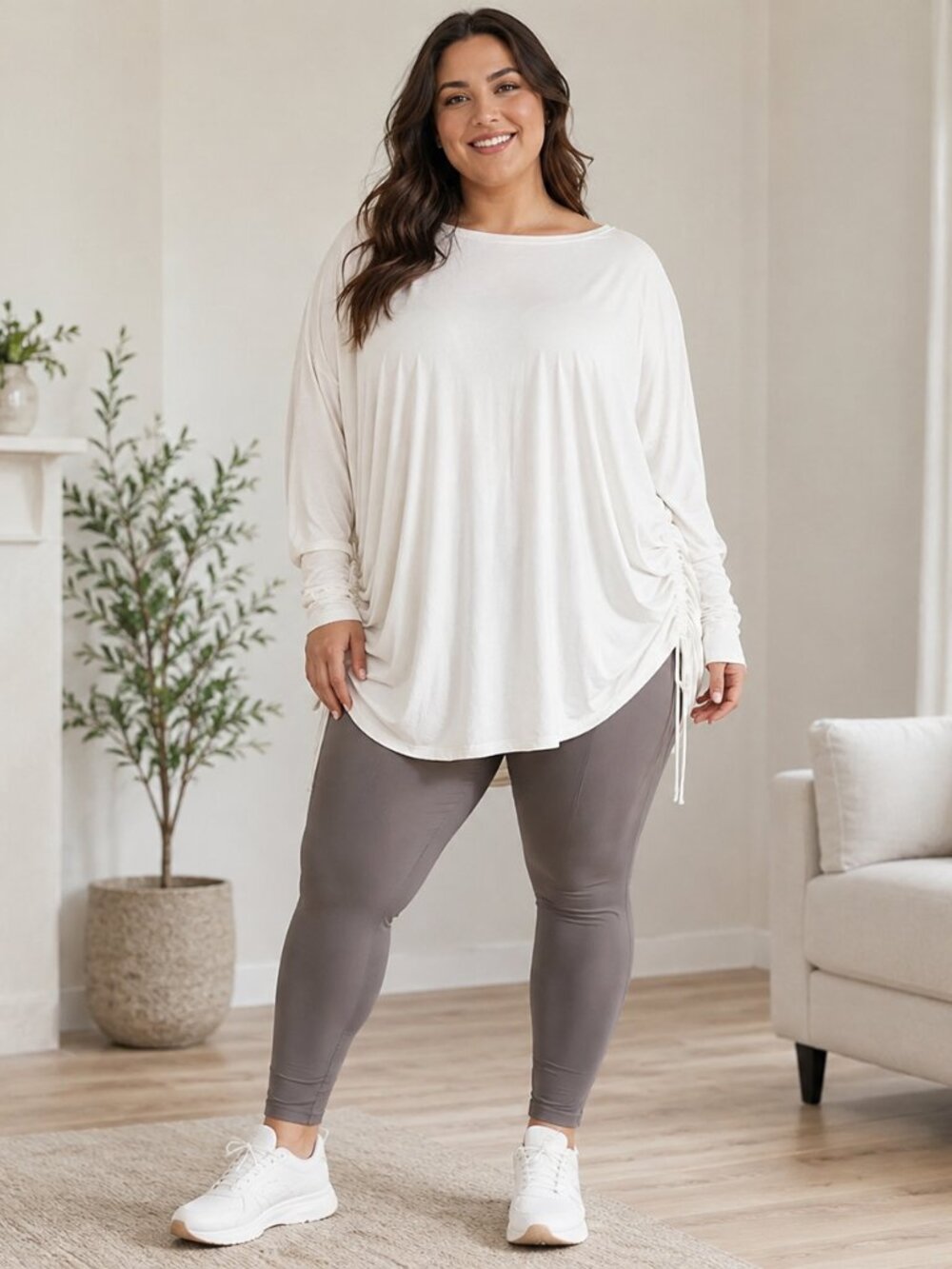 Under Armour Motion Long Sleeve Tee – Cream / Ivory | Plus Size 3X | NWT